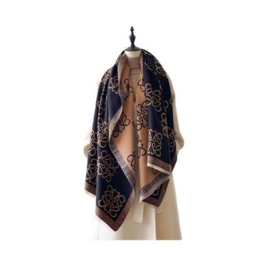 Imagem de Cachecol Feminino De Caxemira Quente Para Inverno, Xale Pashmina Gross