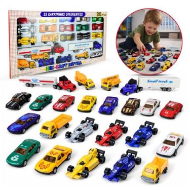 Imagem de Carrinhos Miniatura Brinquedo Caminhão Miniatura 23 Peças - Carrinhos 