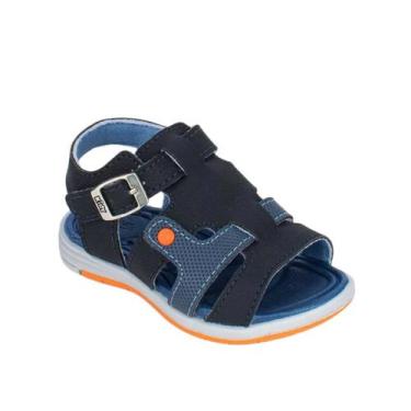 Imagem de Sandália Kidy BB Equilibrio Casual Infantil Menino Marinho Laranja, Ma