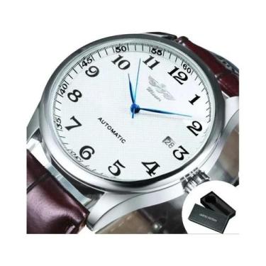 Imagem de Relógio Clássico Retro Masculino Automático Mecânico Com Ponteiros Azu