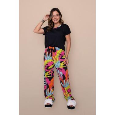 Imagem de Pijama Feminino Longo Floral Preto - Pink Dream, G1