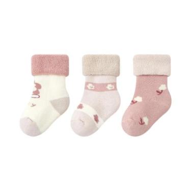 Imagem de Meias De Inverno Para Meninas Com Estampa De Flores Em Cartoon, 3 Pare