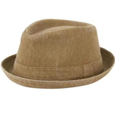 Imagem de Chapéu EPOCH de algodão vintage Fedora Brown pequeno médio