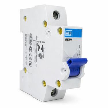 Imagem de Disjuntor Unipolar WEG MDW-C Curva C 6A a 100A 1P Trilho DIN MODELO:10