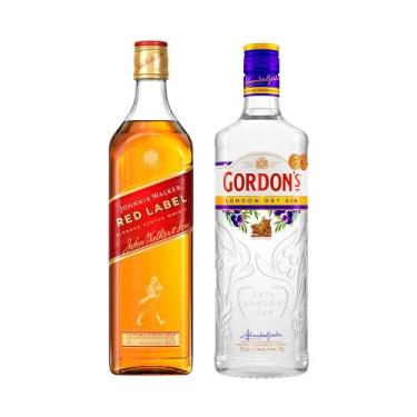Imagem de Combo whisky johnnie walker red label 750ml + gin gordon's 750ml