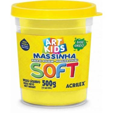 Imagem de Massa De Modelar Soft 500gr Acrilex Amarelo Limão Massinha De Modelar 