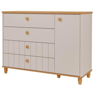 Imagem de Cômoda Bebê Permobili Cupcake Retrô 04 gavetas 01 porta MDF