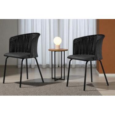 Imagem de Kit 2 Cadeiras Geane Gourmet Junco Estrutura Aço Carbono - GOURMET GEA