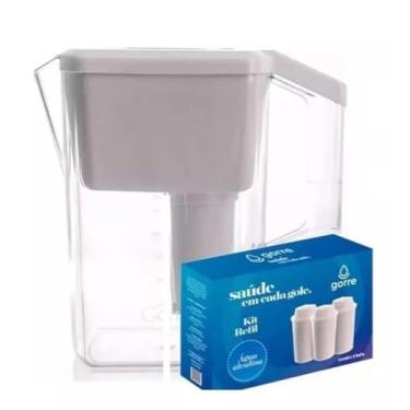Imagem de Jarra Magnética Gorre Água Alcalina + Kit C/ 3 Filtros