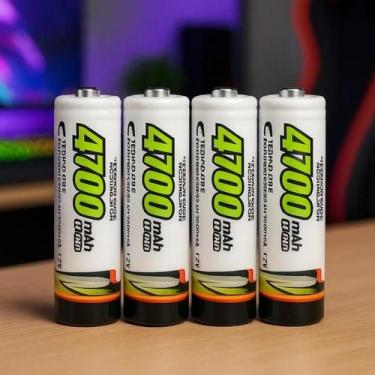 Imagem de Pilhas Recarregáveis AA 4700mAh Maxday Ni-MH Originais Kit 4un Resiste