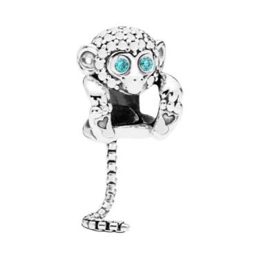 Imagem de Pingente De Prata 925 Em Formato De Coração Com Pata De Cão E Macaco P