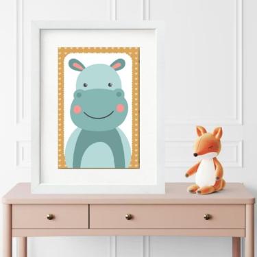 Imagem de Quadro Infantil Safari Hipopótamo- 60x48cm