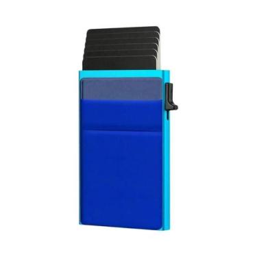 Imagem de Carteira Inteligente Metálica Slim Unissex Com Bloqueio Anti-RFID, Por