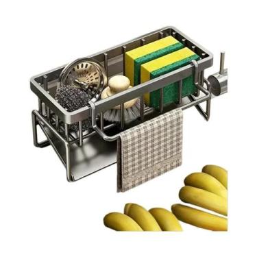 Imagem de Organizador De Pia De Cozinha Em Plástico Com Drenagem Automática, Sup