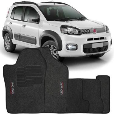 Imagem de Jogo de Tapete Automotivo Carpete Fiat Uno Way 2011 à 2018 Soft Logo B