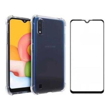 Imagem de Kit Capinha Anti Impacto + Película 3D Vidro Para Samsung Galaxy A01 -