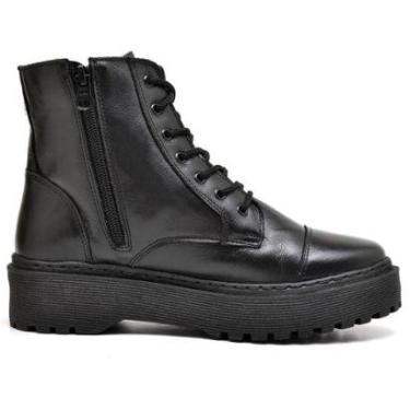 Imagem de Bota Coturno Preta Feminina Cano Curto Tratorada 21000-Feminino