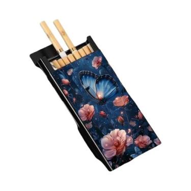 Imagem de Estojo De Cigarros Metálico Colorido E Fino, Anti-Queda E Anti-Humidad