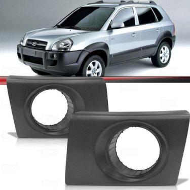 Imagem de Par moldura milha tela parachoque tucson 04 05 06 07 08 09 10 11 12 13