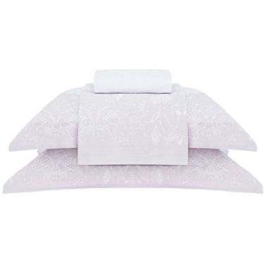 Imagem de Jogo de Cama Buddemeyer Amelie 300 Fios 4 Peças Casal Rosa