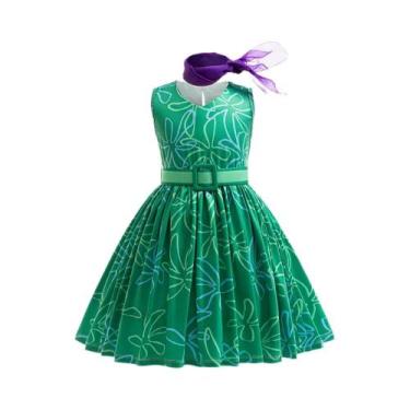 Imagem de Conjunto De Fantasia Infantil Verde Com Cachecol E Cinto Para Festa De