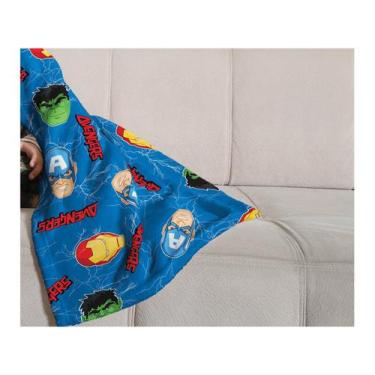 Imagem de Manta Infantil Solteiro Microfibra Lepper - Fleece Avengers Azul, Azul