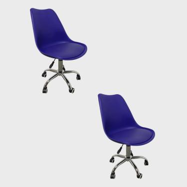 Imagem de Kit 2 Cadeiras Escritório Secretária Decorativa Eames Chicago Fratini