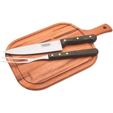 Imagem de Kit Churrasco 3 Peças Tramontina - Polywood 21198/914