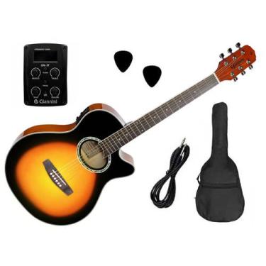 Imagem de Violão Giannini Aço GSF-1D CEQ Mini Jumbo Eletroacústico, GSF-1D CEQ 3