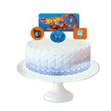 Imagem de Topper para Bolo Festa Hot Wheels - 04 unidades - Festcolor