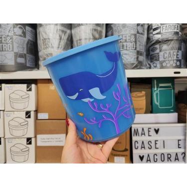 Imagem de Recipiente Tupperware Refri Line Redondo 3,3 Litros Azul e Estampado