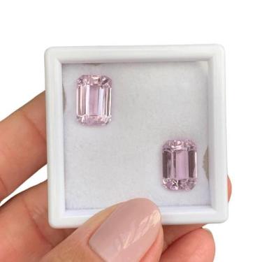 Imagem de Kunzita Rosa Baguete Retangular Par 12,21ct - ENE2ESE