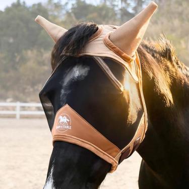 Imagem de Máscara antimoscas para cavalo BARN & STABLE leve com proteção UV