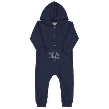 Imagem de Macacão Bebê em Moletom com Capuz Marinho Up Baby, M