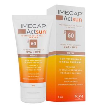 Imagem de Protetor Solar Imecap Actsun FPS60 Pele Média com 50g