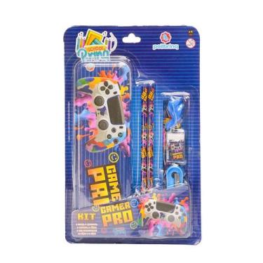 Imagem de KIT ESCOLAR COM ESTOJO METALICO Modelo:Dinossauro - POLIBRINQ, Game