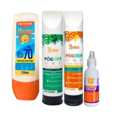 Imagem de Kit Solar FPS 70 Happy Sol Pos Sol Heitor e Repelente 4un