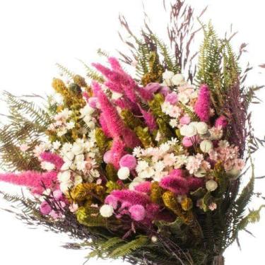 Imagem de Buque de Flores Secas Rabo de Coelho Gato Rosa Decorar - Pense Flores