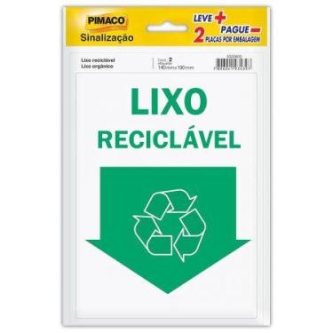 Imagem de Etiqueta sinalização Lixo Reciclável/Lixo Orgânico 14x19cm - Pimaco