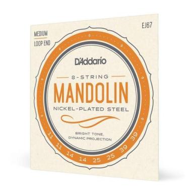 Imagem de Encordoamento Bandolim EJ67 Nickel-Plated Roundwound 8 Cordas D'Addari