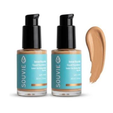 Imagem de Kit 2 Base Facial Amendoa 50 Hipoalergênica FPS 20 Souvie