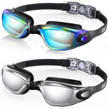 Imagem de Óculos de natação Aegend UV Protection Anti-Fog, pacote com 2 unidades