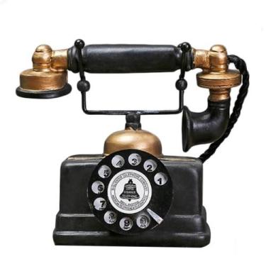 Imagem de Telefone De Mesa Antigo Vintage: Modelo Artesanal Exquisito Para Decor