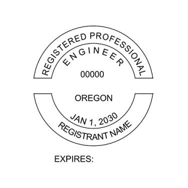 Imagem de Carimbo de engenheiro de autotinta; carimbo de borracha personalizado; carimbo de tinta ideal 500 carimbos redondos de borracha para o estado de Oregon