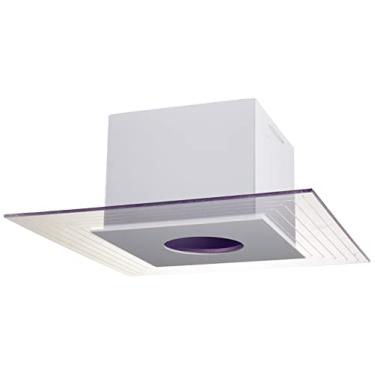 Imagem de Plafon de Sobrepor Quadrado Monaco com Difusor Branco para 01 Lâmpada Bulbo Led E-27, TUALUX - 25x25 cm, Pequeno