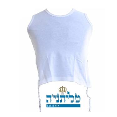 Imagem de Talitnia Talit Katan - Tsitsit Judaico Kasher - De Israel Gg - Branco - Algodão 100%