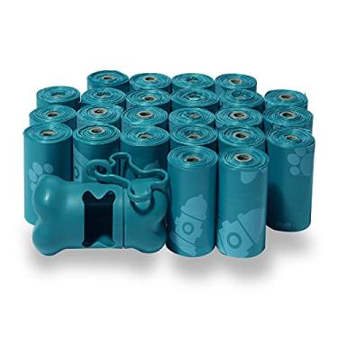 Imagem de Best Pet Supplies Sacos para cocô de cachorro, resistentes a rasgos e sacos de lixo para cães com tecnologia de plástico d2w Controlled-Life - turquesa, 360 sacos (TQ-360T)