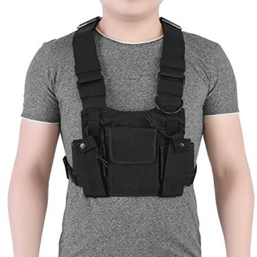 Imagem de Wendry Walkie-Talkie – Pacote de peitoral de nylon, bolsa de peitoral universal sem as mãos, bolsa ajustável para pendurar, liberar suas mãos, assistente de ferramentas