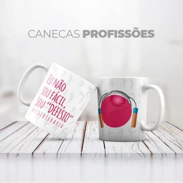 Imagem de Caneca de Cerâmica Personalizada Profissão Fisioterapeuta, 325ml, Interior e Alça Branca, Exterior Decorado