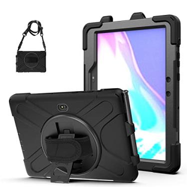 Imagem de KYJX Capa para Samsung Galaxy Tab Active Pro de 10,1 polegadas SM-T540/SM-T547, capa resistente rotativa 360 com alça de mão no ombro, preta